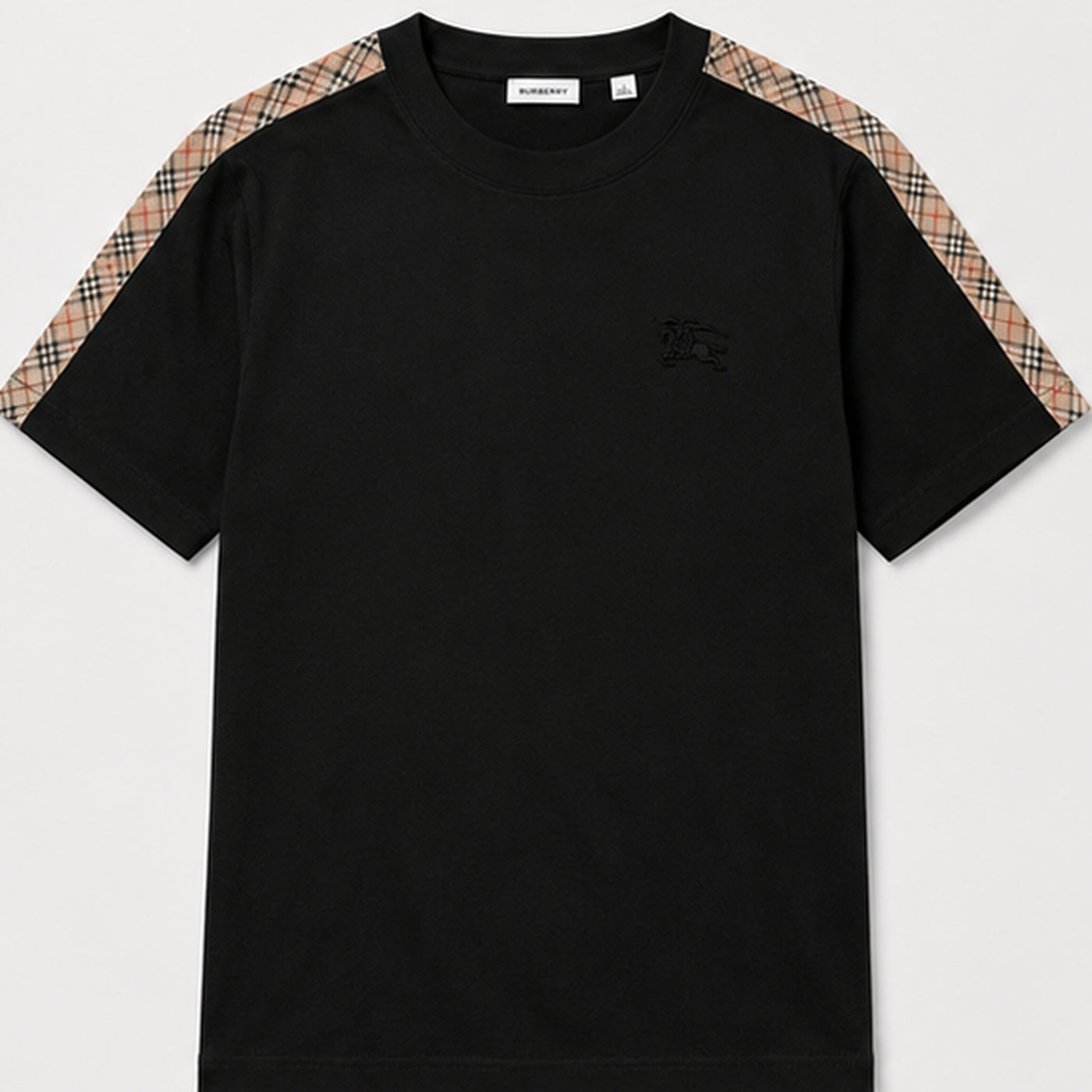 Burberry Check Sleeve T-Shirt Black - front