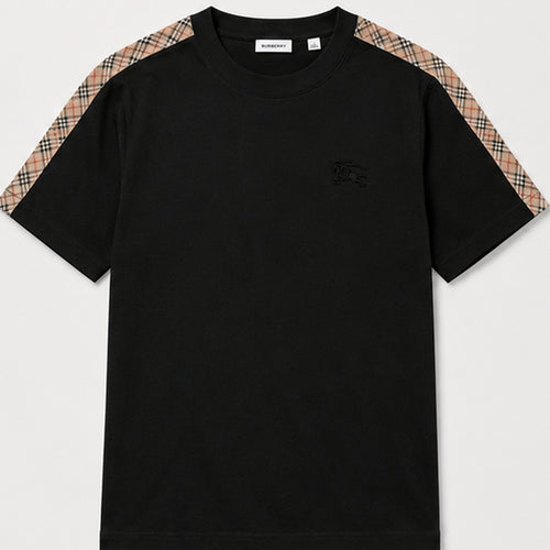 Burberry Check Sleeve T-Shirt Black - front