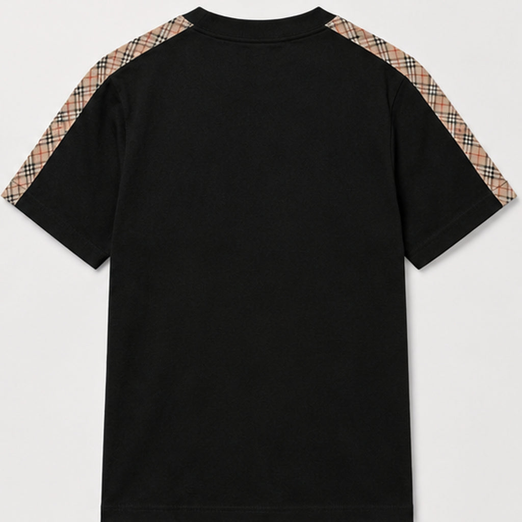 Burberry Check Sleeve T-Shirt Black - back