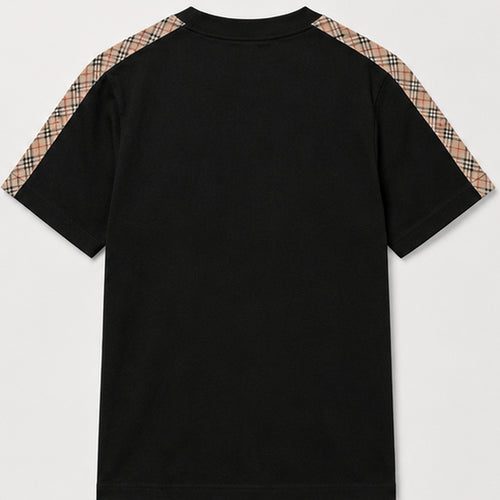 Burberry Check Sleeve T-Shirt Black - back