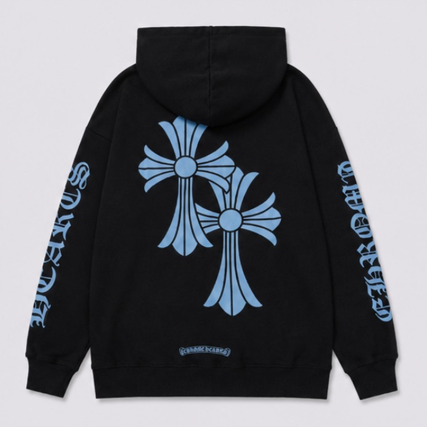 Chrome Hearts Hoodie Black Blue - hood up