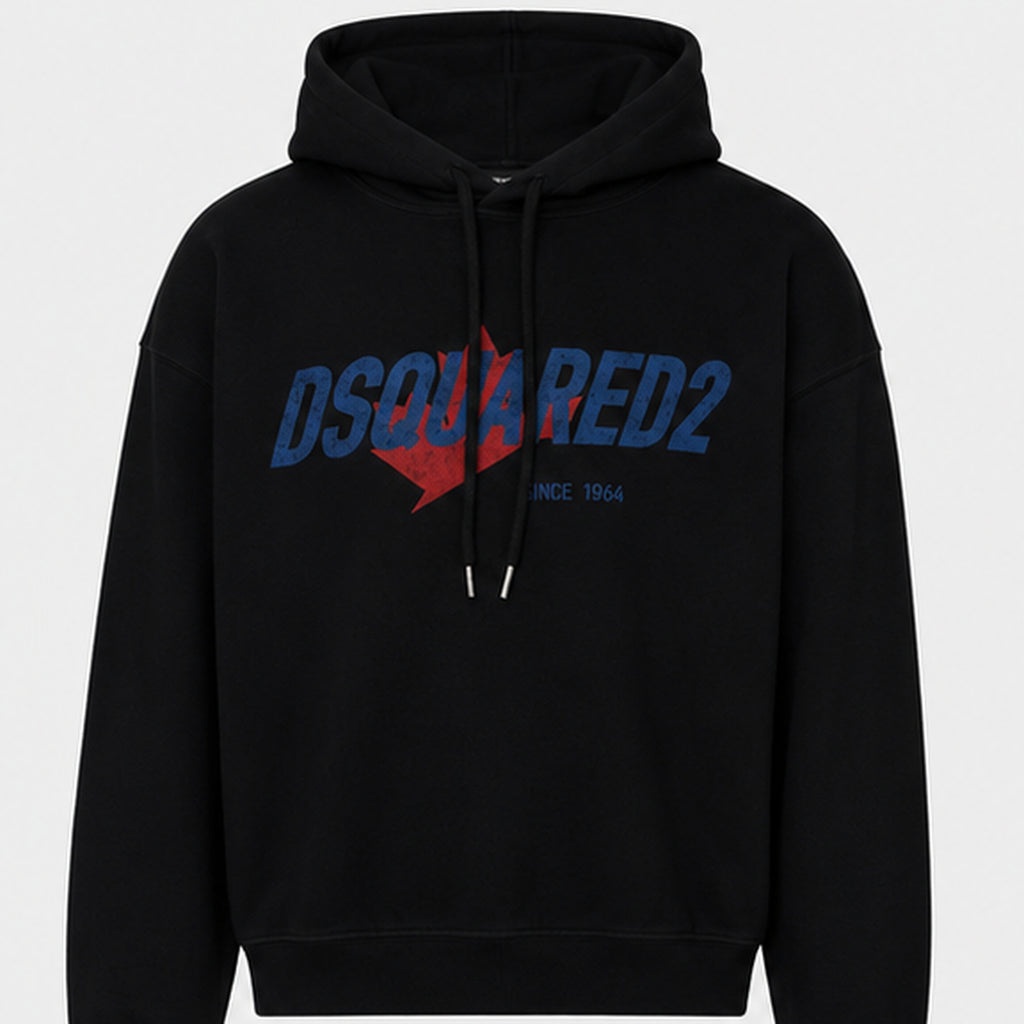 Dsquared2 Logo Hoodie Black - front
