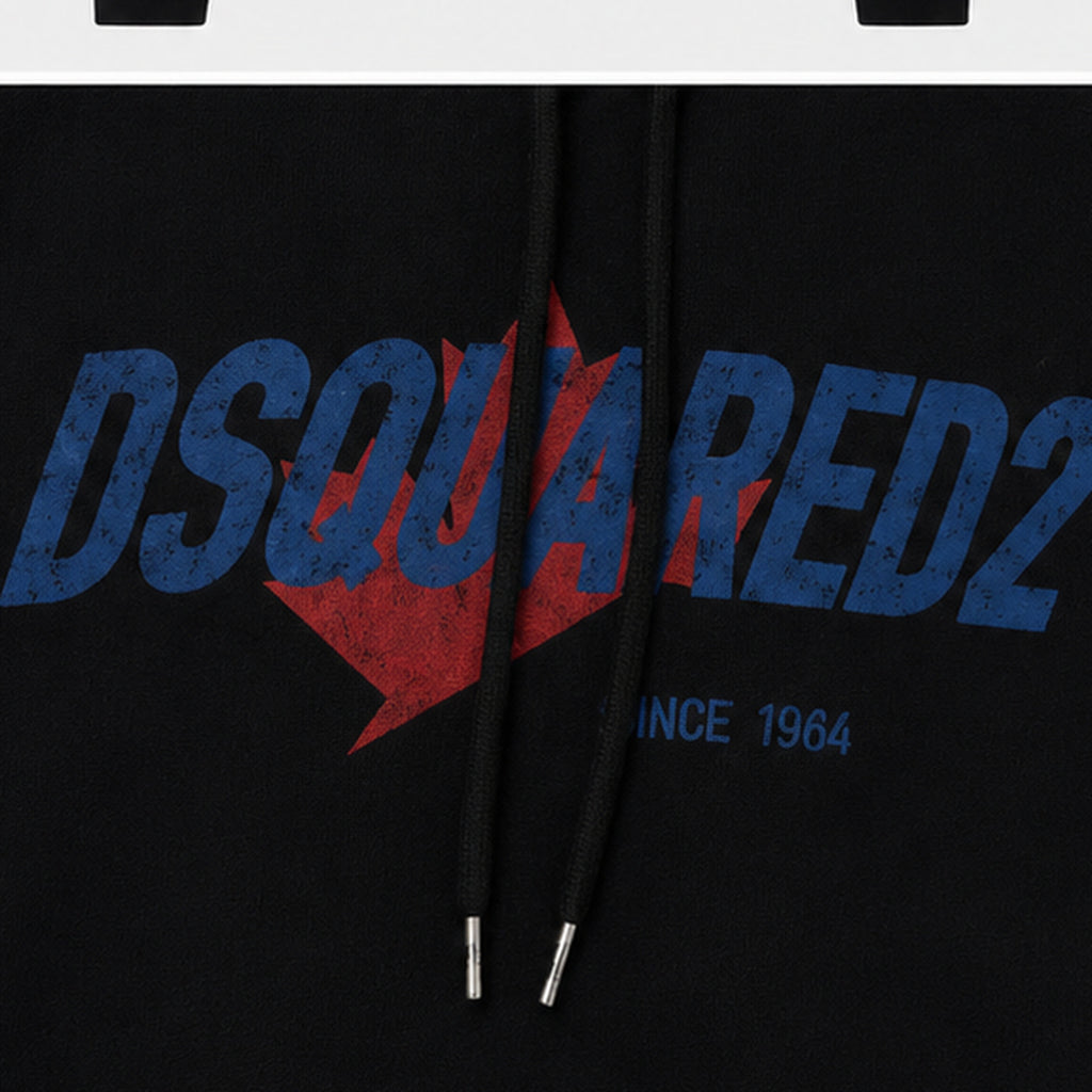Dsquared2 Logo Hoodie Black - print detail