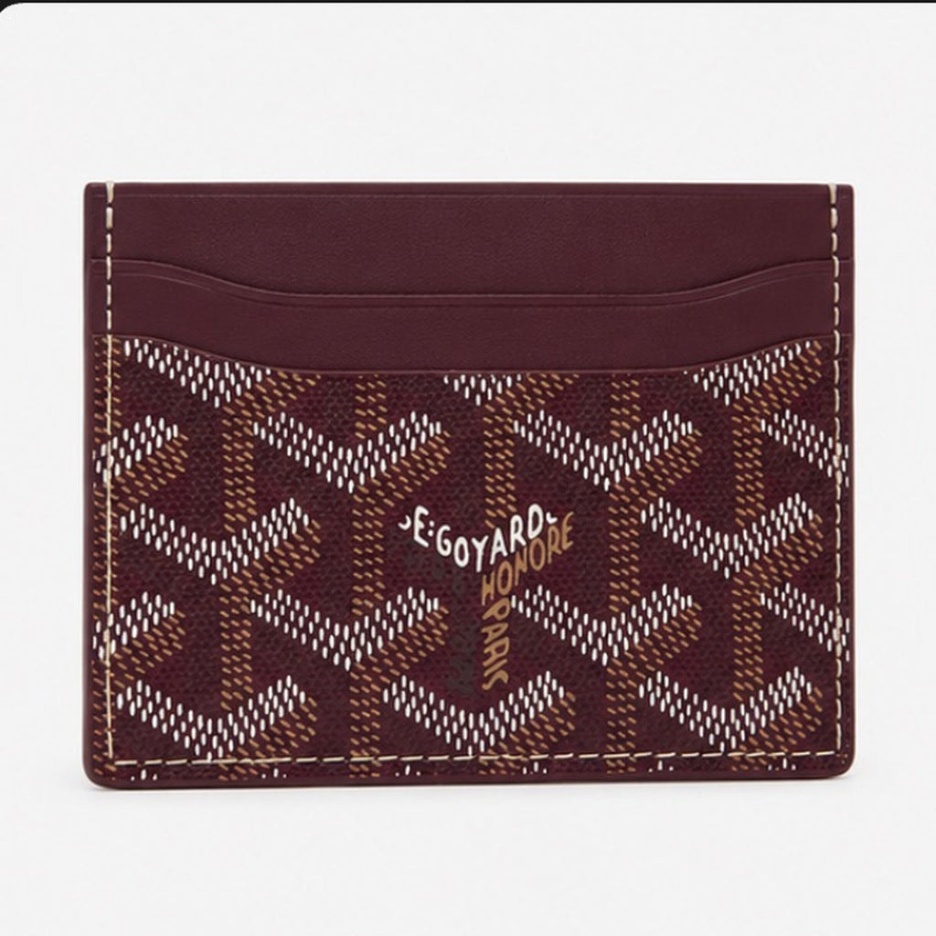 Goyard Card Holder Burgundy - front