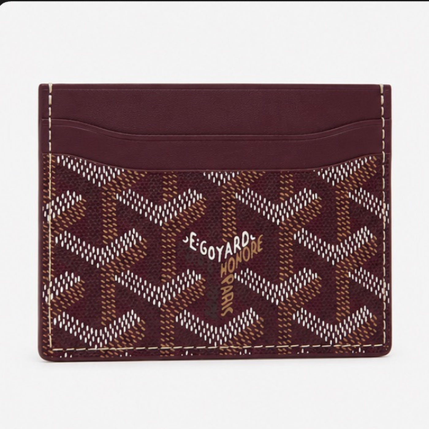 Goyard Card Holder Burgundy - front