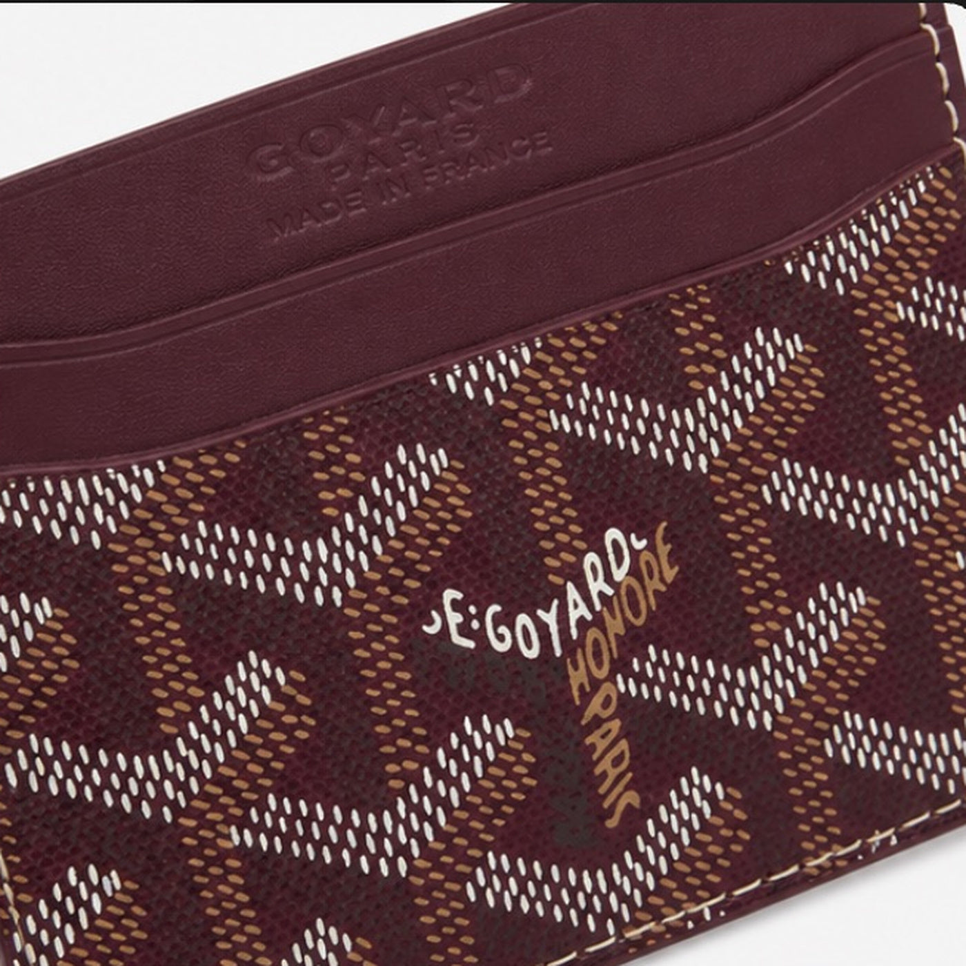 Goyard Card Holder Burgundy - print detail