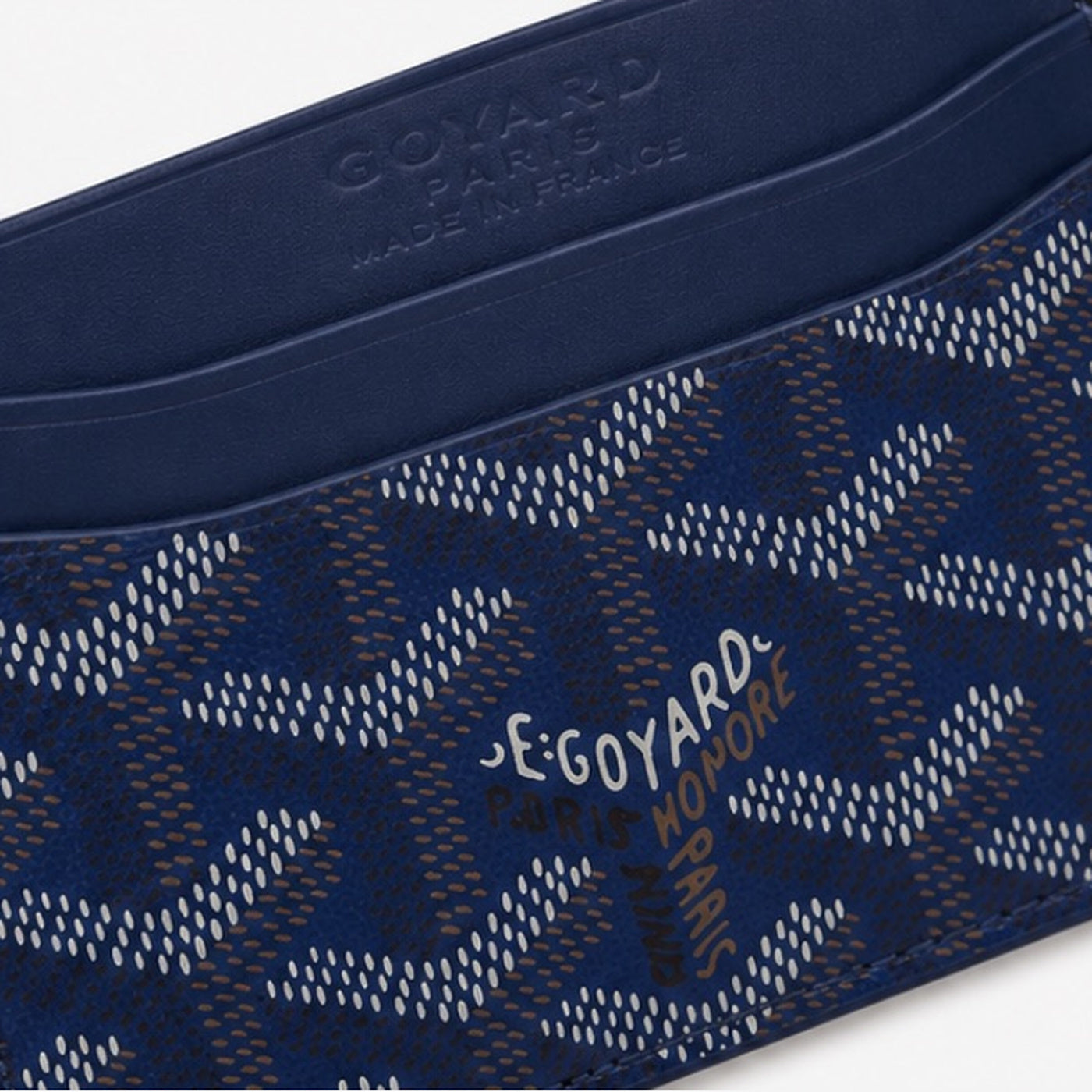 Goyard Card Holder Navy - print detail