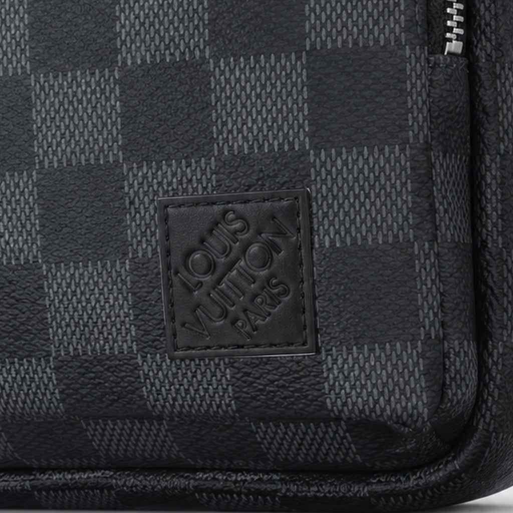 Louis Vuitton Avenue Sling Bag Damier Graphite - leather patch detail