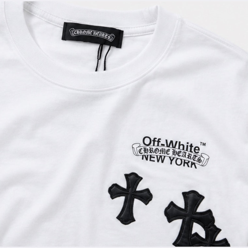 Off-White x Chrome Hearts T-Shirt White - collar
