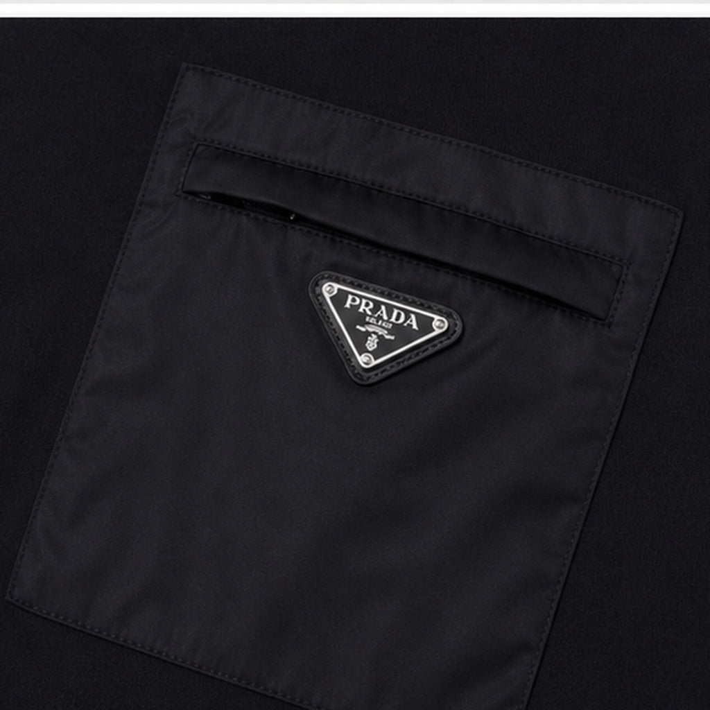 Prada Re-Nylon Pocket T-Shirt Black - pocket detail
