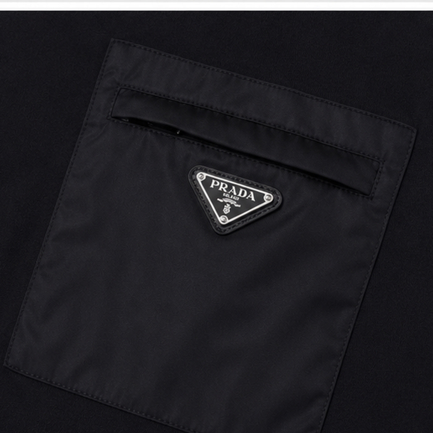 Prada Re-Nylon Pocket T-Shirt Black - pocket detail