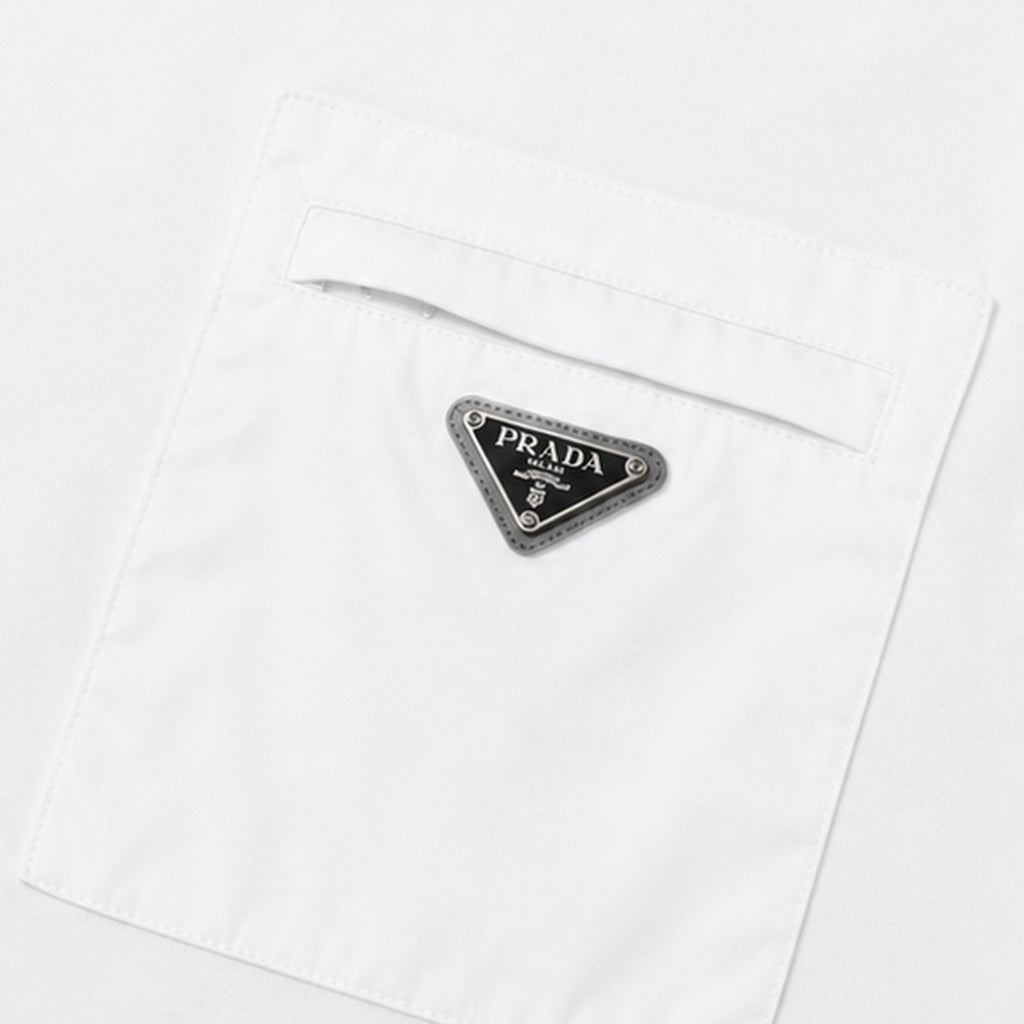 Prada Re-Nylon Pocket T-Shirt White - pocket detail