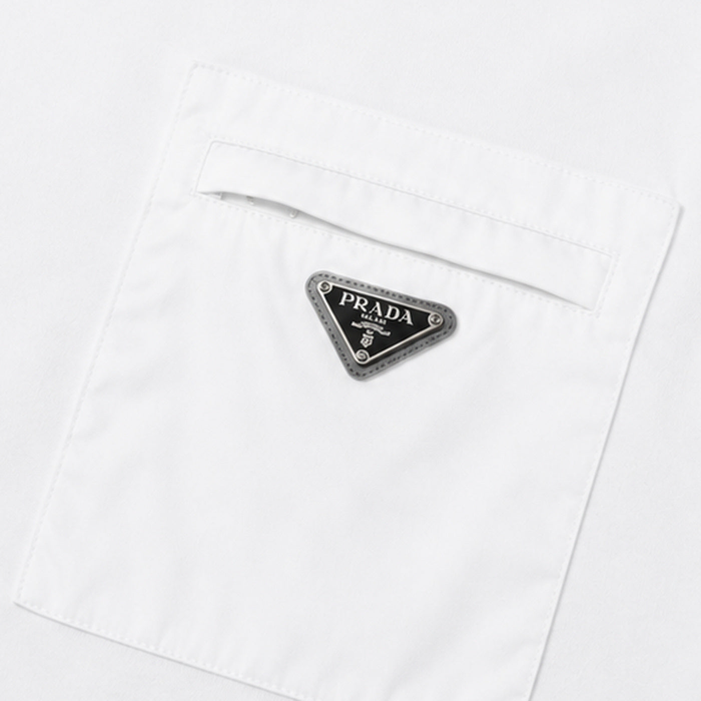 Prada Re-Nylon Pocket T-Shirt White - pocket detail