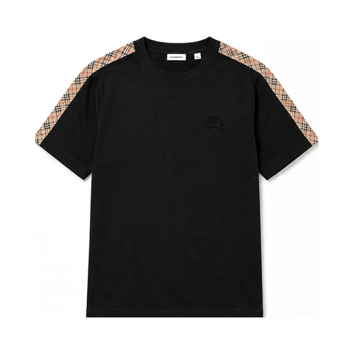 Burberry Check Sleeve T-Shirt Black - front