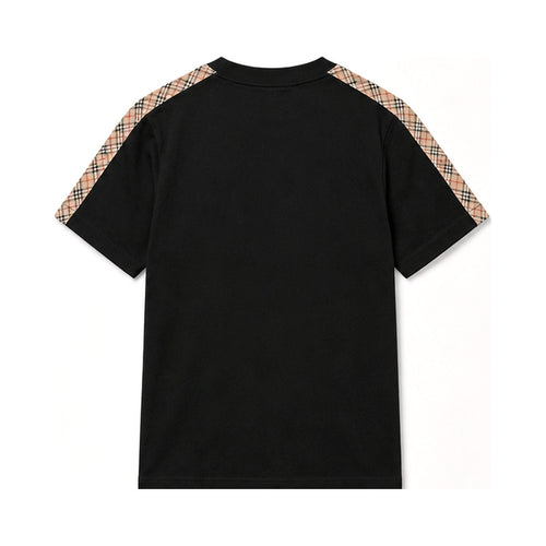 Burberry Check Sleeve T-Shirt Black - back