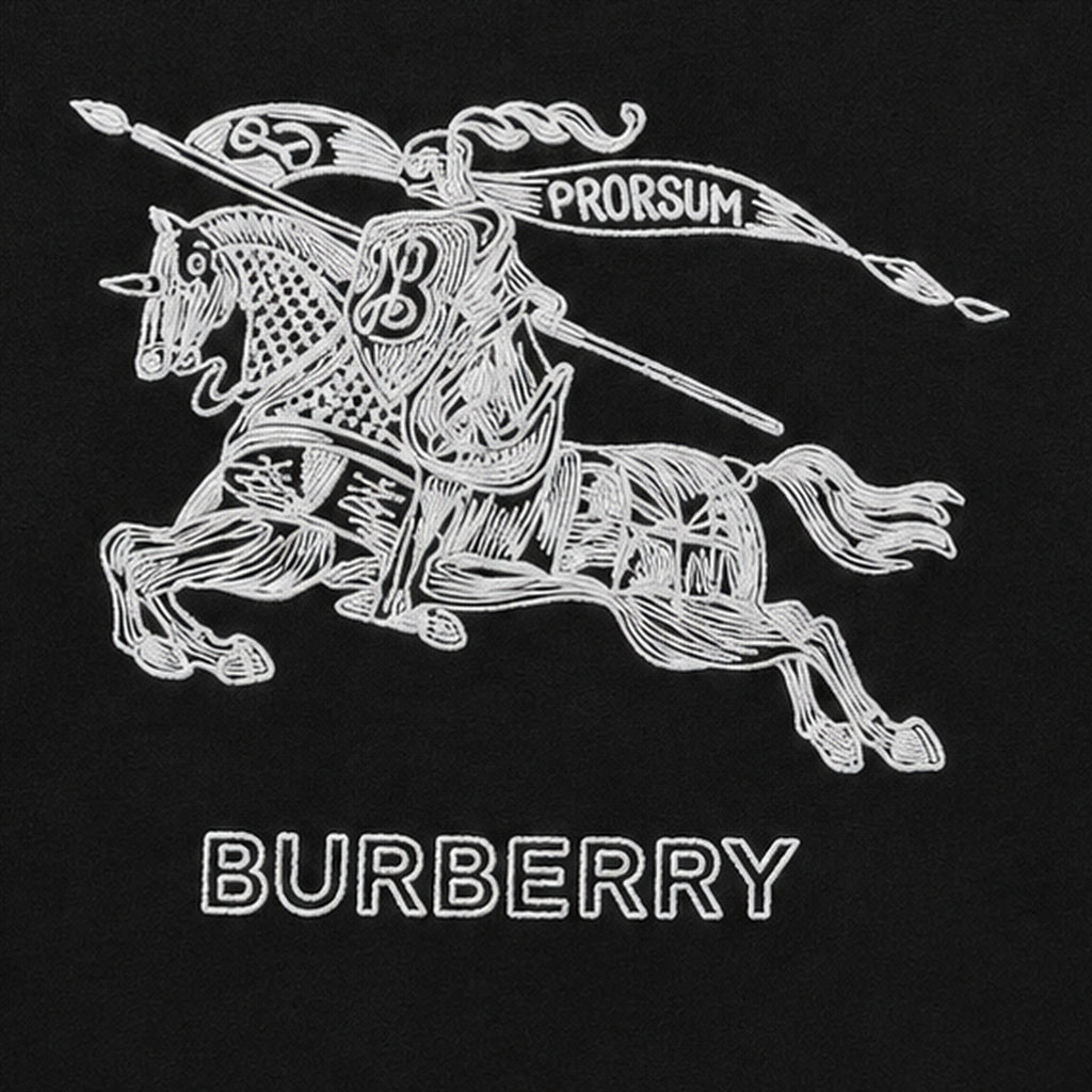 Burberry EKD Embroidered T-Shirt Black - embroidery detail