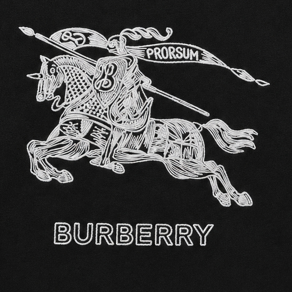 Burberry EKD Embroidered T-Shirt Black - embroidery detail