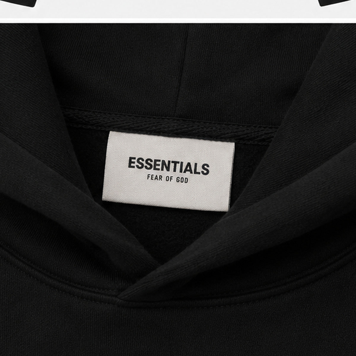 Fear of God Essentials Hoodie — Black, детайл яка