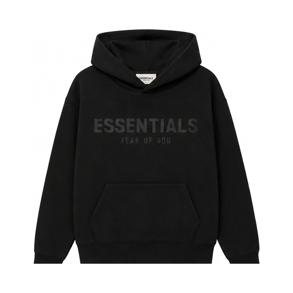 Fear of God Essentials Hoodie — Black, отпред
