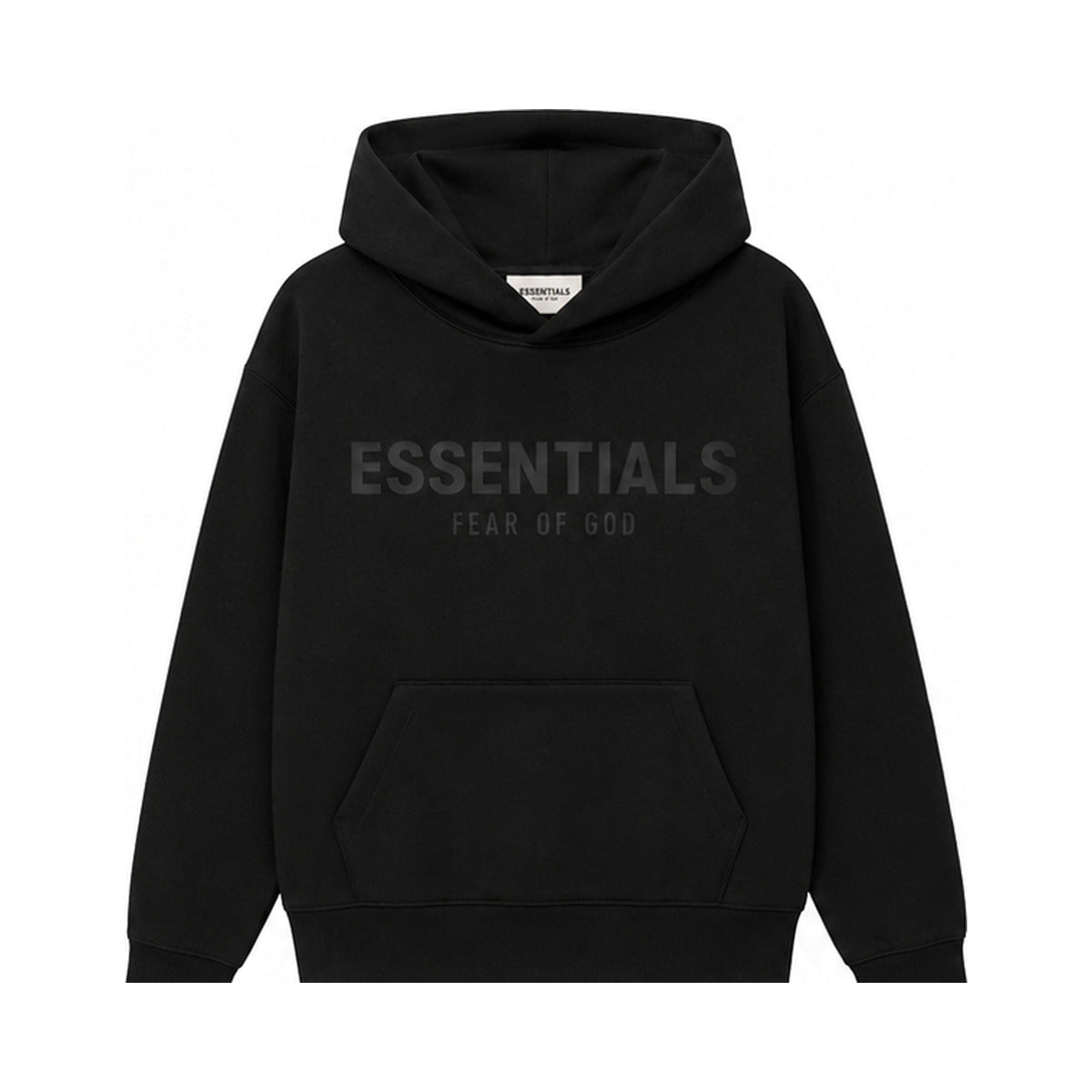 Fear of God Essentials Hoodie — Black, отпред