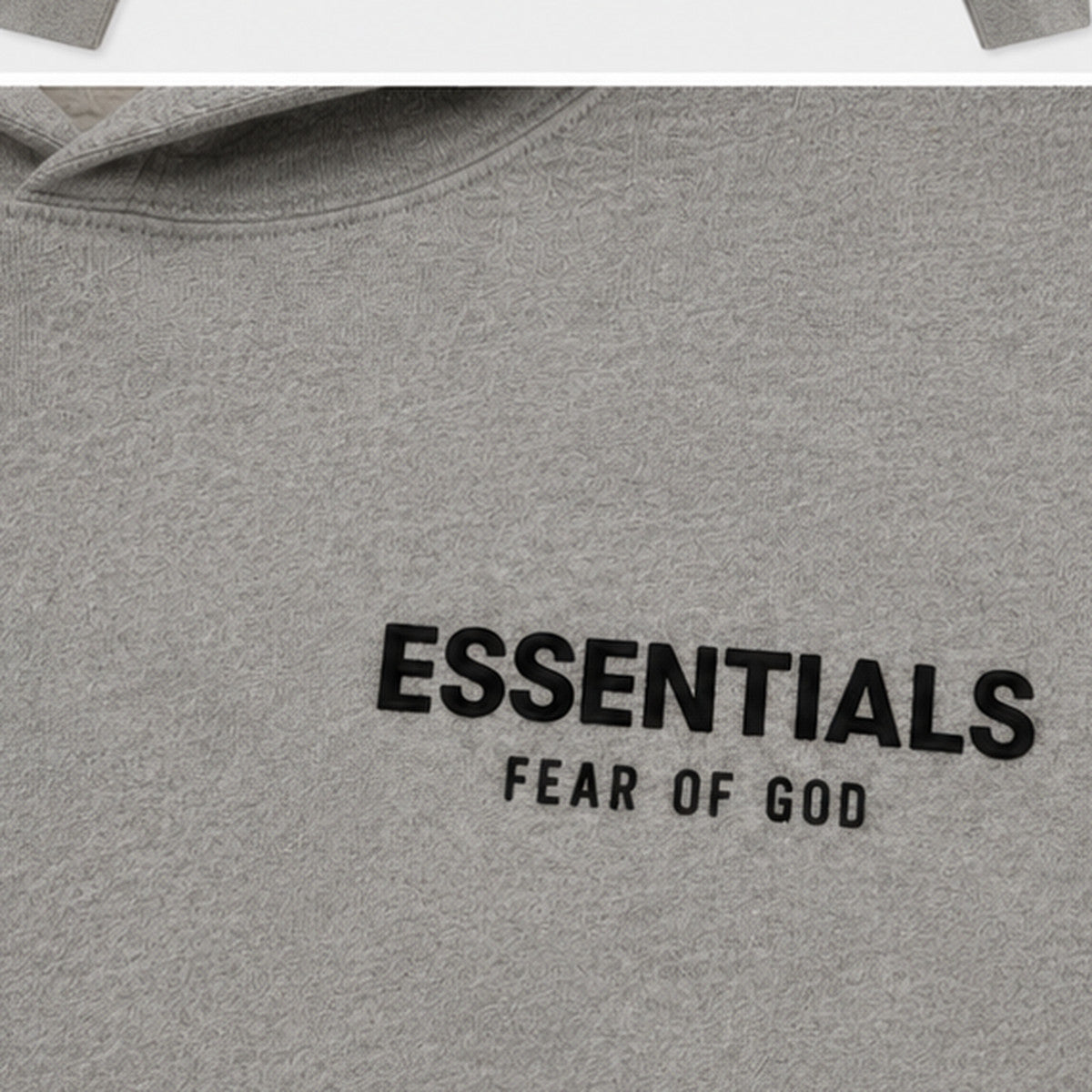 Fear of God Essentials Hoodie Dark Heather - logo detail
