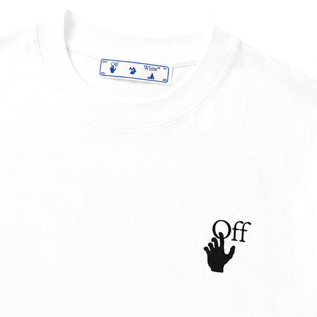 Off-White Arrow Photo T-Shirt — White, детайл яка и лого